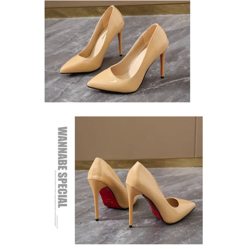 Elegant Plus Size Stiletto Pumps for Women - Pointed Toe Party Shoes